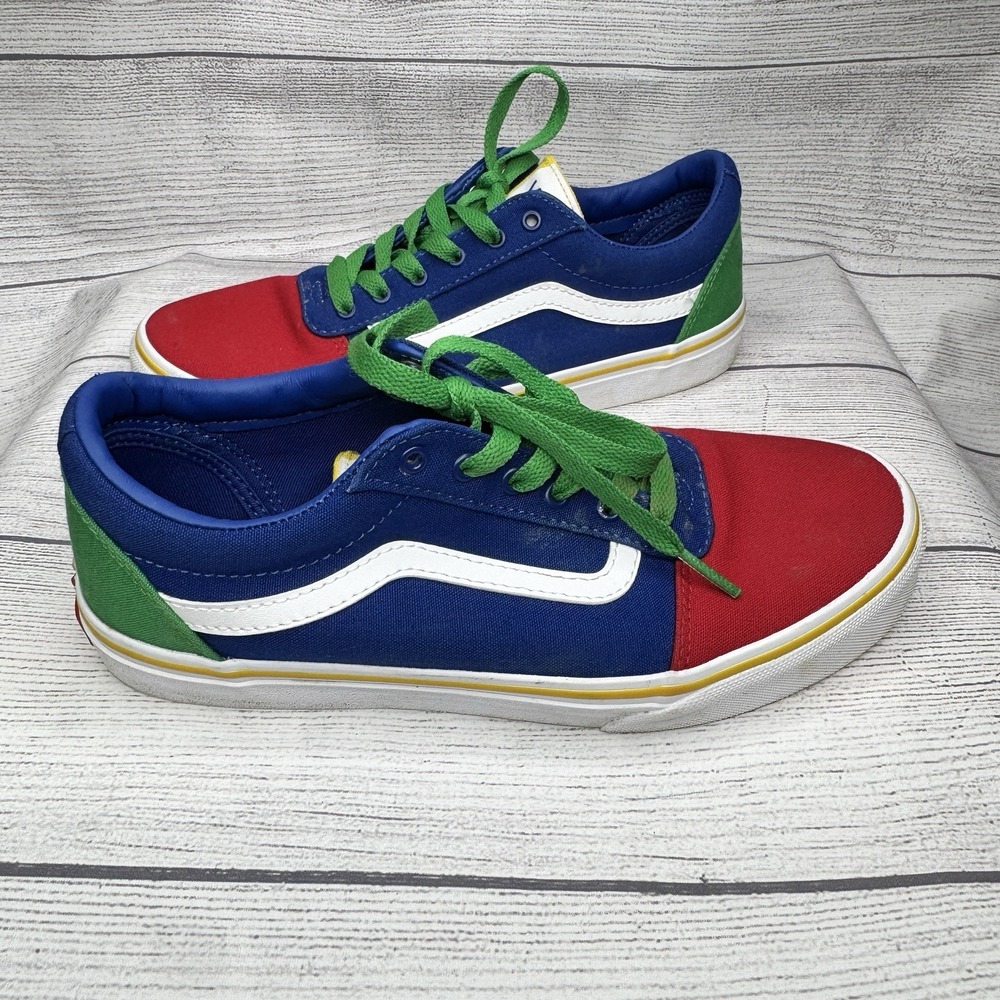 Vans Kids Old Skool Color Block Skate Sneakers Size 6Y Yacht Club Primary Colors
